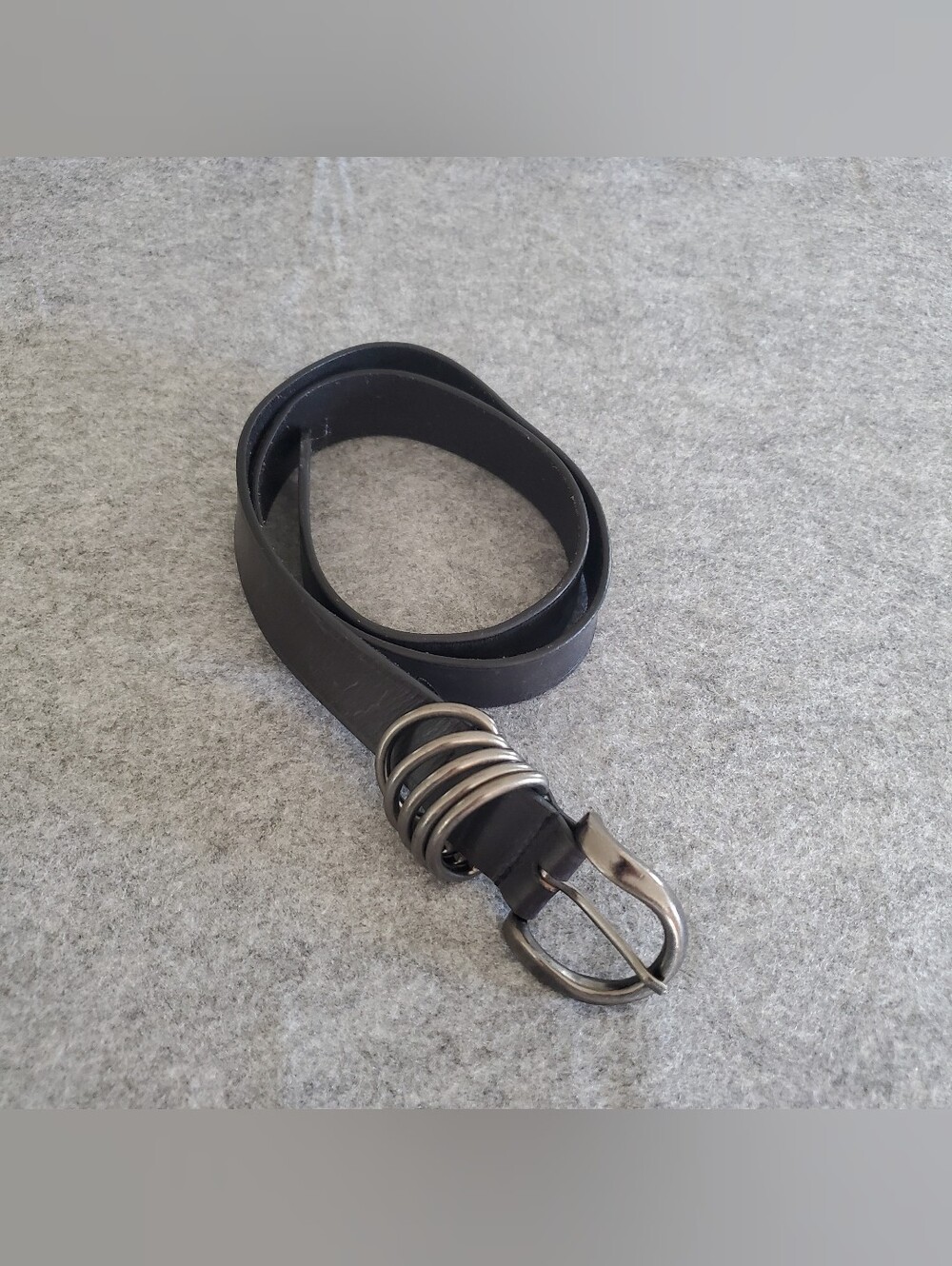 Free People Rori 33" Black/Silver Leather Belt S/M